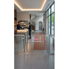 Portillon pivotant électromagnétique en inox pour contrôle d’accès – Grande surface | Ozak