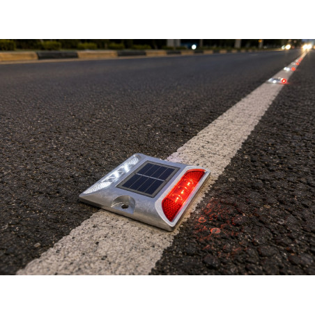 Plot Solaire Routier LED – Blanc et Rouge